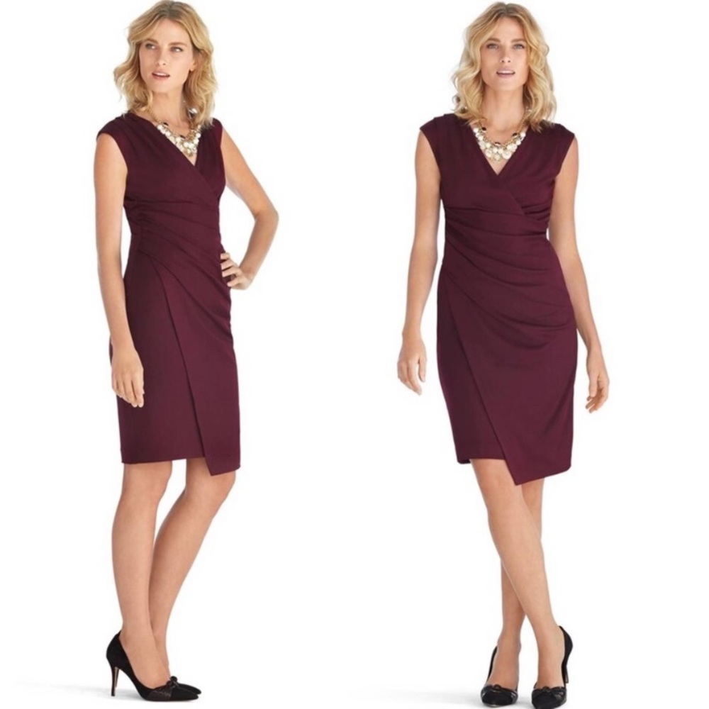 WHBM Sleeveless Surplice Wrap Dress